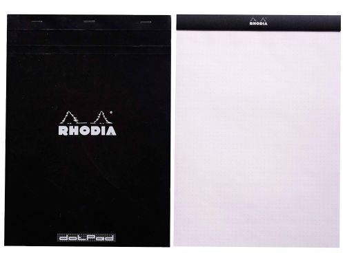 Bloco de notas rhodia black dot pad din a5 80 f 80 gr liso com pontos pretos 5 mm perfurado , Rhodia , 155110 , 3037920165592